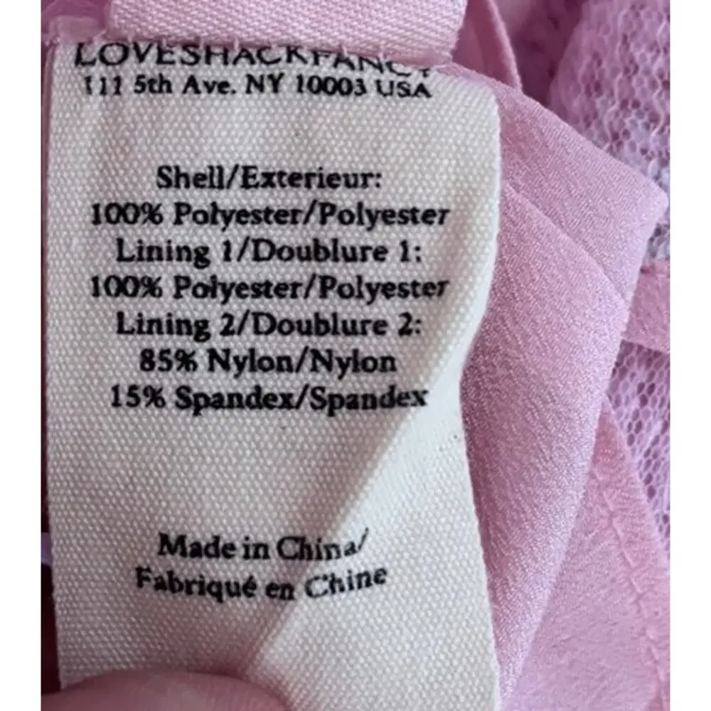 LoveShackFancy Stasia Pink Floral Sequin Strapless Midi Dress Size 4 - Picture 9 of 9